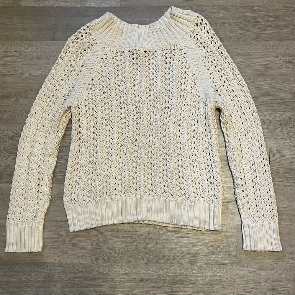 J. Crew White Knit Sweater S